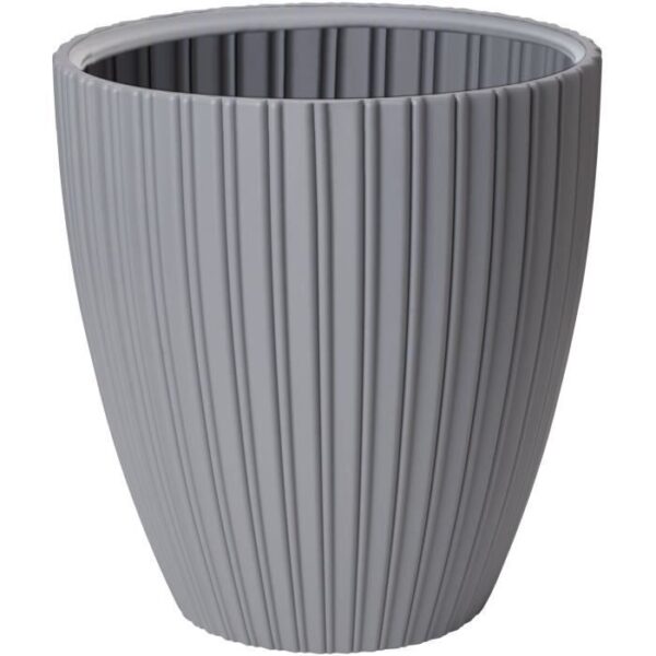 Pot de fleurs - GARDEN ID - Fancy - 40 x 42 cm - Pour jardin, balcons ou intérieurs - Gris clair