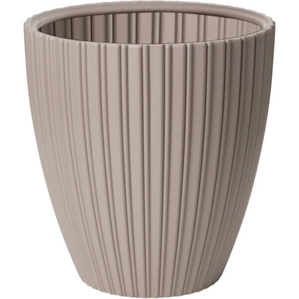 Pot de fleurs - GARDEN ID - Fancy - 40 x 42 cm - Pour jardin, balcons ou intérieurs - Taupe