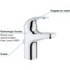 GROHE Mitigeur monocommande lavabo salle de bains Start Curve, taille S, chromé, 23765000 – Image 3
