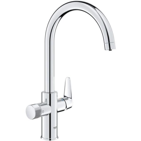 Robinet filtrant de cuisine - Chromé - Filtration de l'eau - Bec haut en C - Rotation 150° - GROHE Blue Pure StartCurve - 30592000