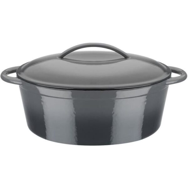 Cocotte fonte massive - GSW - GREY SHADOW - 33 x 25 cm - Ovale - Induction - Gris