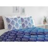 Parure de couette 240x260 cm HOME LINGE PASSION FIBULA : Housse de couette + 2 taies d'oreiller - 100% Coton 57 Fils - Bleu – Image 2