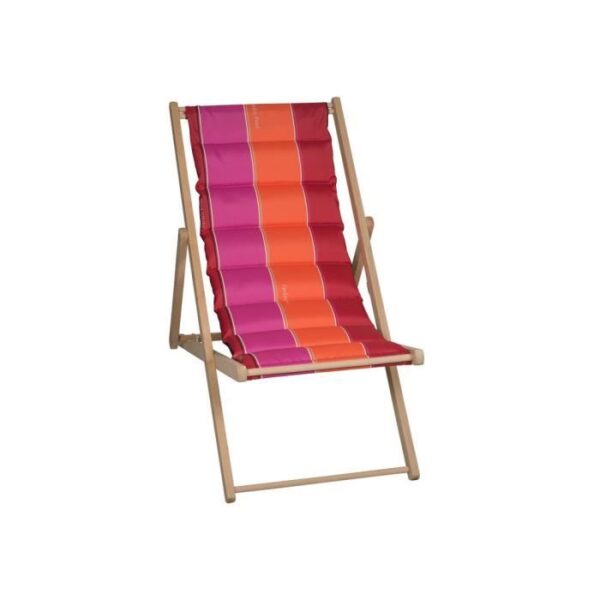 Chilienne - JARDIN PRIVE - J'adore - Toile matelassée amovible - Inclinable 4 positions - Rouge/Ardoise