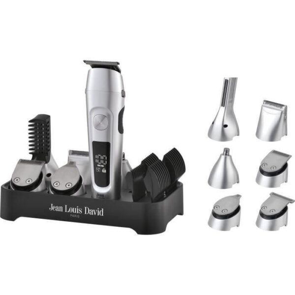 Tondeuse cheveux 6 en 1 - JEAN LOUIS DAVID - JLD ULTIMATE TRIMMER - 6 tetes interchangeables - Autonomie 120 min