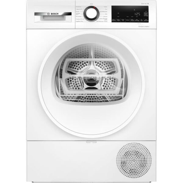 Seche-linge - Pompe a chaleur - BOSCH Série 6 - WQG133DTFR - 8 kg - Induction - 60 cm - Classe A++ - Blanc