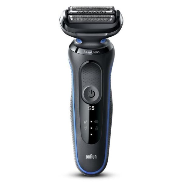Rasoir électrique - BRAUN - SERIES 5 51-B1000s - 50 min d'autonomie - Noir/Bleu - Tete lavable