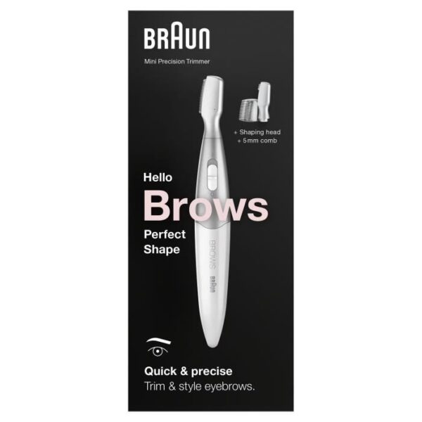 Mini-tondeuse de précision - BRAUN - FG1106 BIKINI - 1 vitesse - Pile - Gris / Blanc