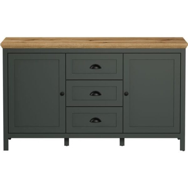 Buffet bas, 2 portes, 3 tiroirs - L146 cm - 146 cm X 45 cm X 86 cm - STANTON WO