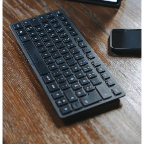 Clavier compact 2,4 GHz, Bluetooth 5.0 et filaire - CHERRY KW 9200 MINI - Rechargeable - Noir