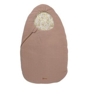 Nid d'ange réversible uni / motif Safari Rose Blush 0-3 mois