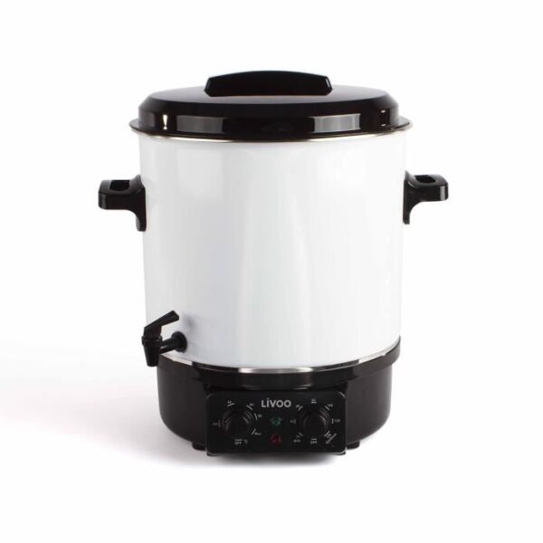 Stérilisateur a bocaux électrique - LIVOO - DOM334 - 1800W - 27L - Ø35 cm - Thermostat réglable et minuterie - Cuve acier émaillé