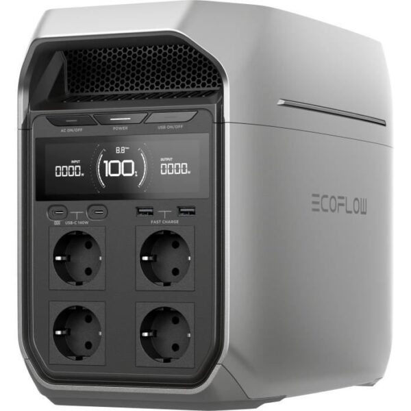 Station d'alimentation portable - EcoFlow - DELTA 3 Plus - Capacité 1024 kWh, sécurité d'alimentation, conception portable
