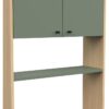 Meuble WC Buanderie - Vert sauge et chene - 2 portes - L64 x P20 x H186 cm - ELISA  - DEMEYERE – Image 3