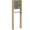 Meuble WC Buanderie - Vert sauge et chene - 2 portes - L64 x P20 x H186 cm - ELISA  - DEMEYERE – Image 4