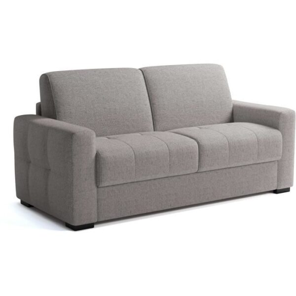 Canapé convertible express - 3 places - EUREKA - Tissu gris - 200 x 102 x 95 cm