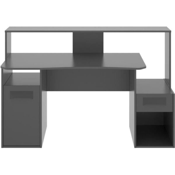 Bureau gaming - FOSK - Graphite -154 x 62/69 x  85/98 cm