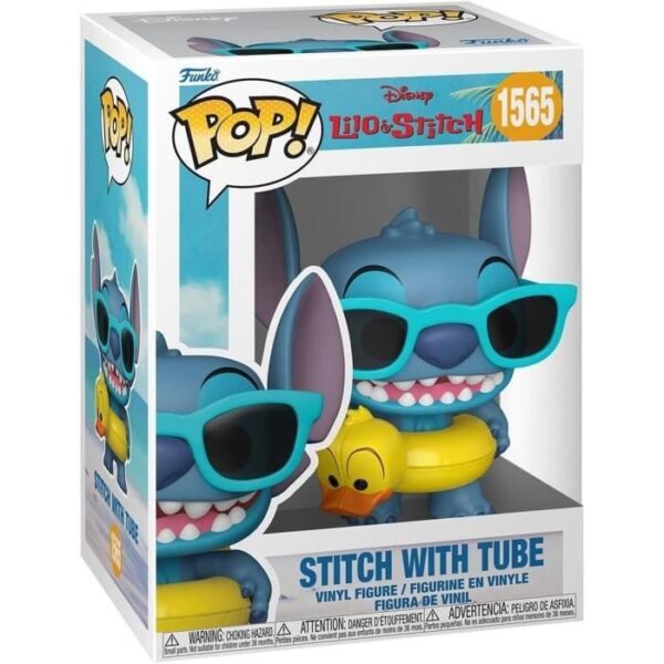 Figurine Funko Pop! - Disney - Lilo et Stitch - Stitch avec Tube - 9 cm - Accessoires colorés