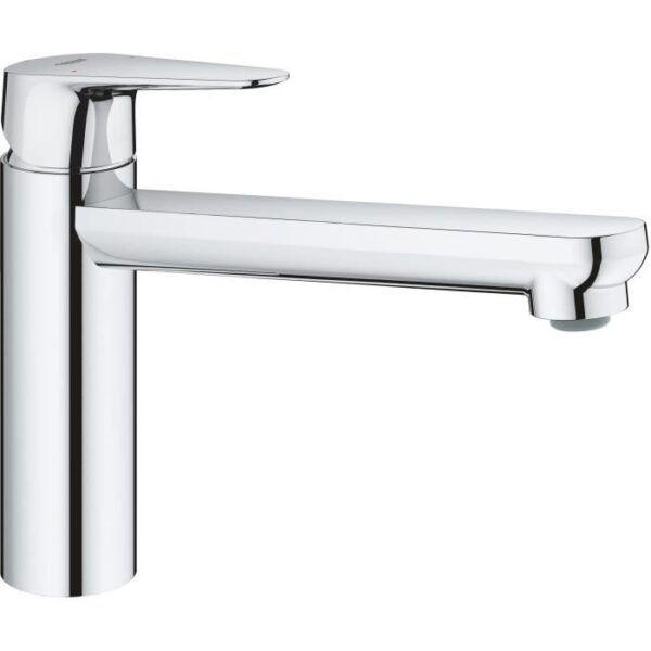 GROHE Robinet évier de cuisine Start curve, mousseur économique d'eau, sans tirette de vidage, bonde de vidage incluses, 31717000