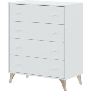 Commode - Sweet - 4 tiroirs - Blanc - 95 x 77.5 x 40 cm