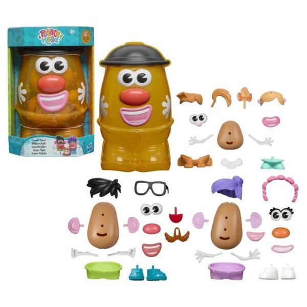Potato Head Méga patate coffret avec 42 pieces dont une boîte de rangement, jouets préscolaires créatifs pour enfants, des 2 ans
