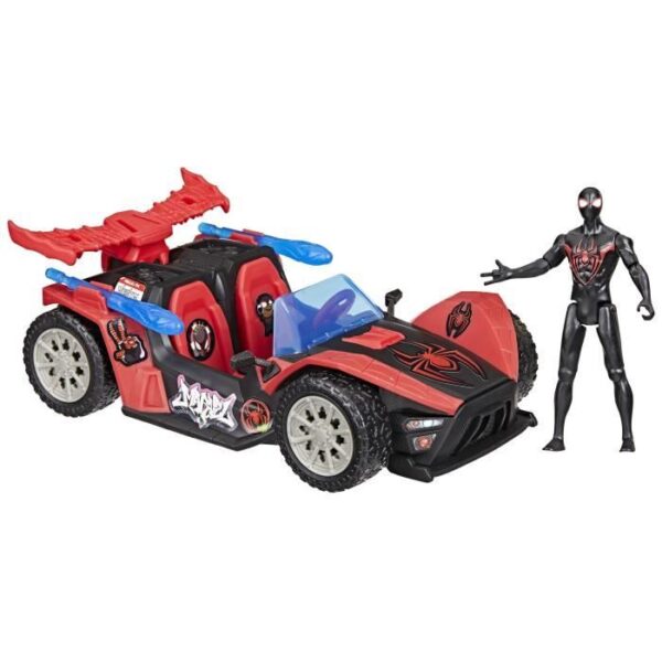 Figurine Miles Morales Bolide de course Remix, Marvel Spider-Man VenomVersus Epic World of Action, des 4 ans