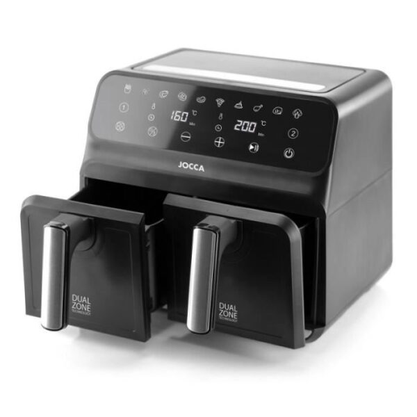 Friteuse Sans Huile Double - JOCCA - 2097 - 4L + 4L - 38,5x39,5x31,5 cm