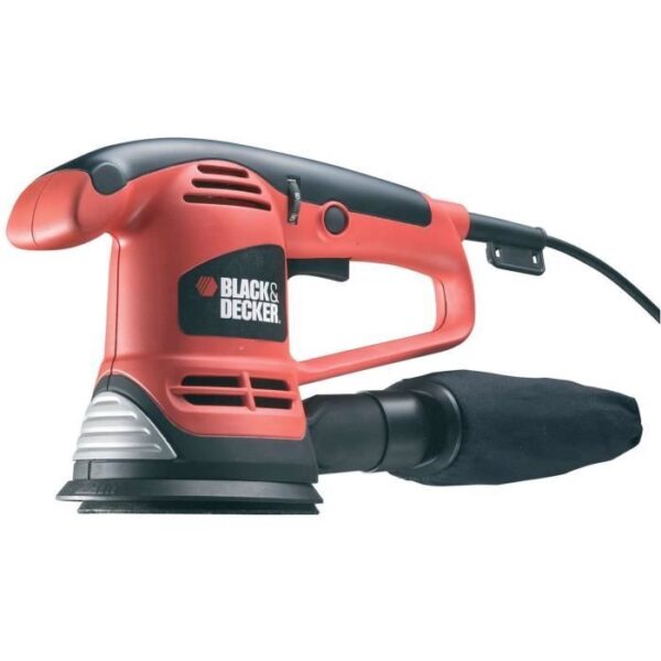 Ponceuse Excentrique Filaire 480W BLACK+DECKER (Livrée avec Coffret + 3 Abrasifs) - KA191EK-QS