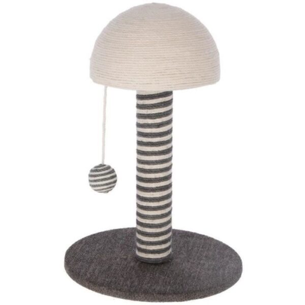 KERBL - Poteau griffoir pour chat - Tronc  42 cm  - FUNGHI - Gris/blanc - Sisal - Base : ø 30 cm