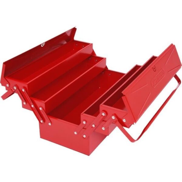 Caisse a outils - KS TOOLS - 999.0120 - Caisse métallique avec 5 compartiments - L.420 mm - Articulations rivetées