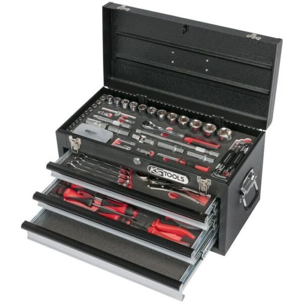 Coffre a outils ULTIMATE équipé - 3 tiroirs et plateau - 114 pcs , KS Tools , 922.0100