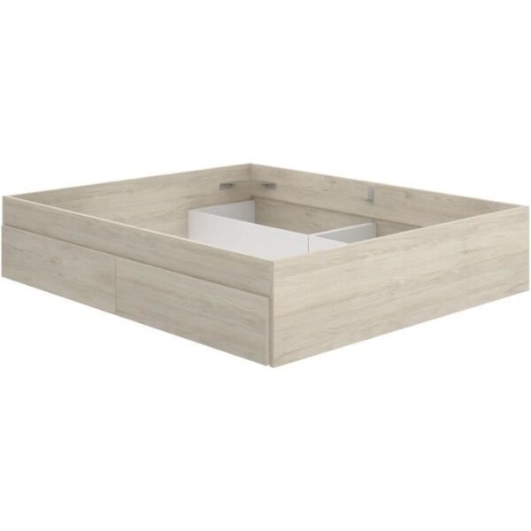 Structure de lit - LAGO - 140 x 190 cm - 4 tiroirs - Chene