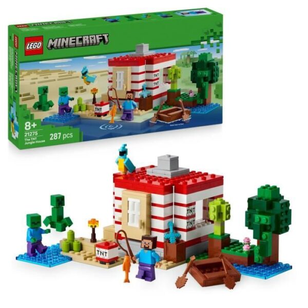 LEGO Minecraft 21275 La Maison En TNT De La Jungle - Jeu De Construction des 8 Ans