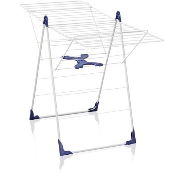 Étendoir a linge Leifheit Classic 200 Flex 81408,  séchoir a linge avec 20m d'étendage et ailettes réglables en hauteur, blanc