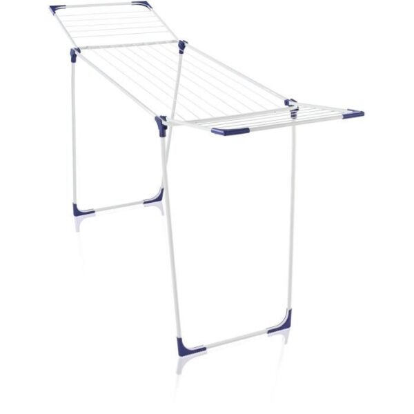 Étendoir a linge Leifheit Classic 180 Solid 81621, séchoir a linge compact avec 18m d'étendage et 4 supports pour cintres, blanc