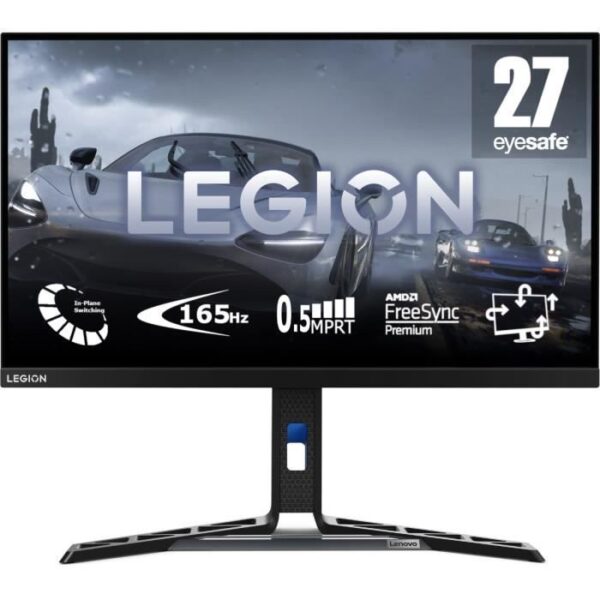 Ecran PC Gamer - LENOVO - 27 - FHD - 165Hz - Dalle IPS - 0,5ms -  Ajustable en hauteur - 66F8GAC3EU