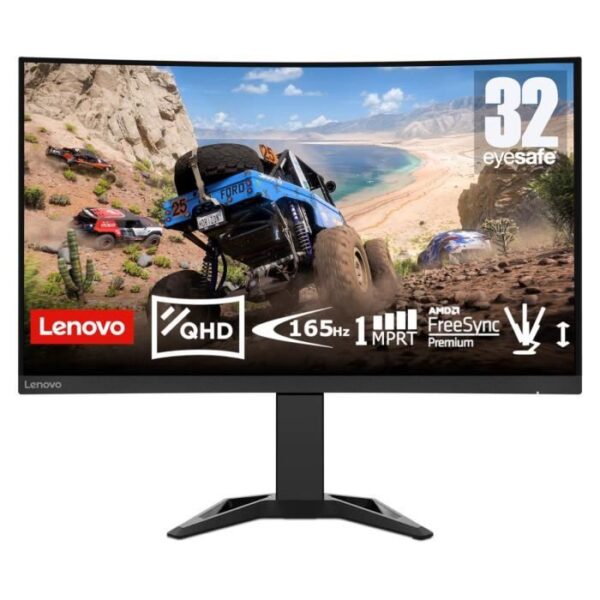 Ecran PC Gamer Incurvé - LENOVO - 32 - QHD - 165Hz - Dalle VA - 1ms - 66F2GAC1EU