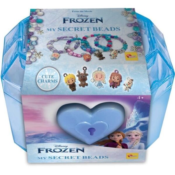 Kit Création de Bijoux - Lisciani - FROZEN - Coffret avec Serrure - Perles Colorées - Charms Reine des Neiges