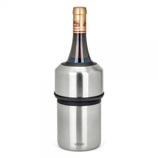 Rafraîchisseur a bouteilles - LIVOO - GS158 - Bouteilles de vin et champagne - Acier inoxydable - Ø 11,5 x 23,5 cm - Double paroi