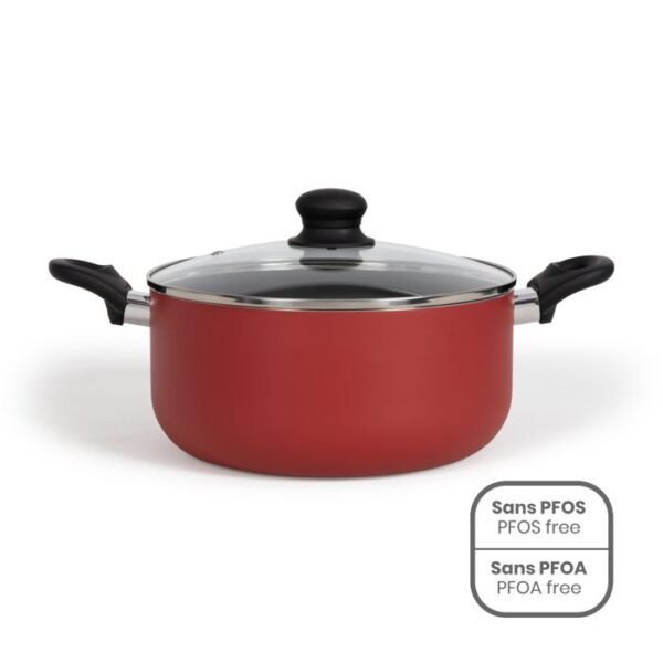 Faitout - LIVOO - MEP150R - 24 cm - Antiadhésif sans PFOA ni PFOS - Poignées silicone - Tous feux dont induction