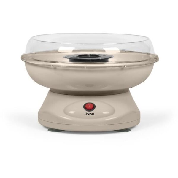 Machine a barbe a papa - LIVOO - DOM468C - 450W - Cuve et couvercle amovibles - Cuillere doseuse et 10 sticks en bambou inclus