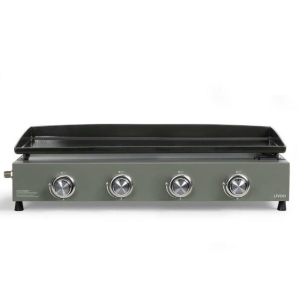 Plancha gaz - LIVOO - DOC325 - 4 brûleurs - Vert / Noir
