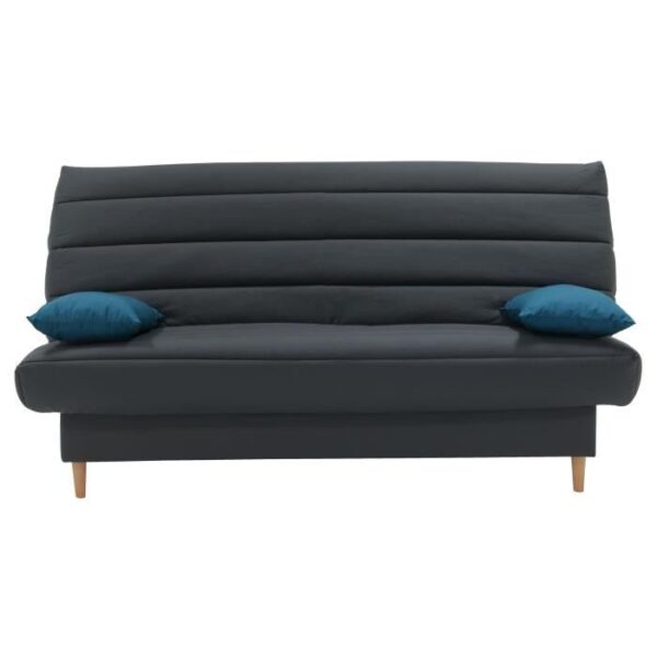 Banquette clic clac 3 places - Tissu anthracite -  Style scandinave - L 190 x P92 cm - LIV