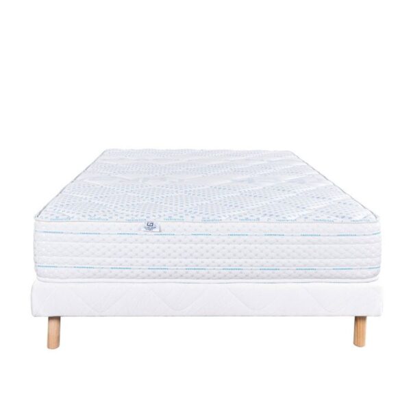 LUXURY LITERIE - Ensemble matelas + sommier - THERMOTEC - 160 x 200 cm - Tapissier - Ferme  - Face été/hiver