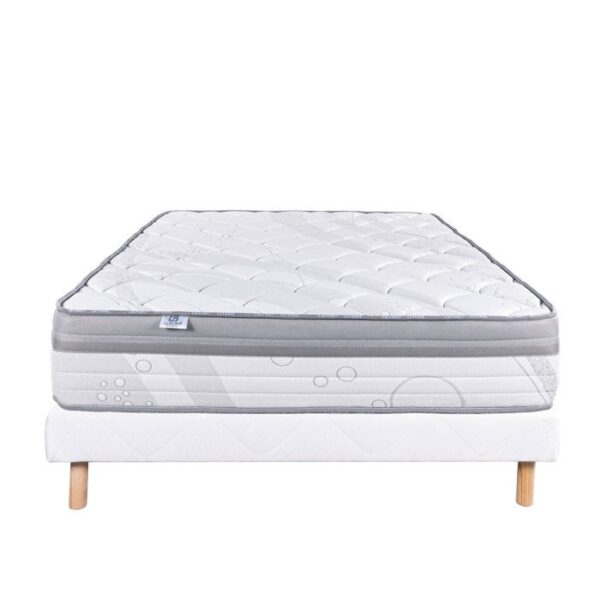 LUXURY LITERIE - Ensemble matelas + sommier - RELAXATION - 140 x 190 cm - Tapissier - Ferme  - Face été/hiver