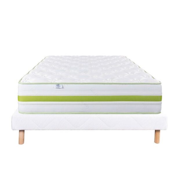 LUXURY LITERIE - Ensemble matelas + sommier - ReVERIE - 140 x 190 cm - Tapissier - Ferme  - Face été/hiver