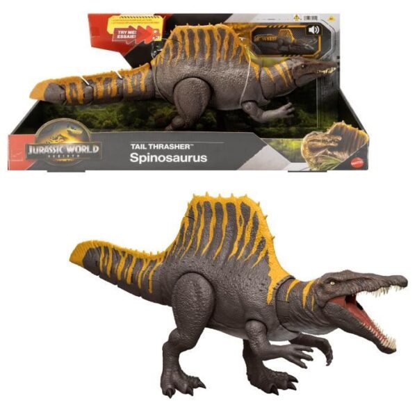 Jurassic World - Figurine articulée Spinosaurus - 2 mouvements d'attaque - JGB56