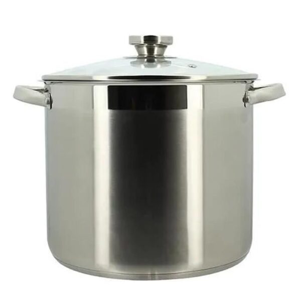 Marmite avec couvercle - MENASTYL - 4615455 - En acier inoxydable - 9 litres - Tous feux dont induction
