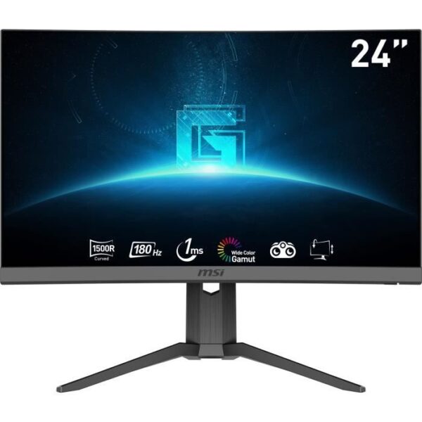 Ecran PC Gamer Incurvé - MSI - 24 - FHD - 180Hz - Dalle VA - 1ms - G24C6P E2