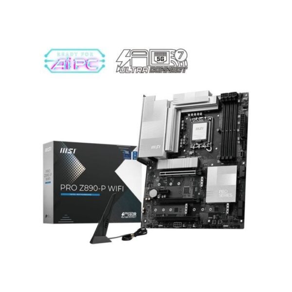 Carte mere - MSI - PRO Z890-P WIFI - Wi-Fi 7, 5G LAN, Thunderbolt 4, PCIe 5.0, argentée