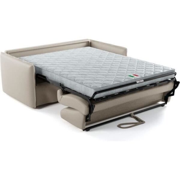 Canapé convertible express - 3 places - MYKONOS - Tissu Como 3 Linen - 185 x 104 x 90 cm - MONDO